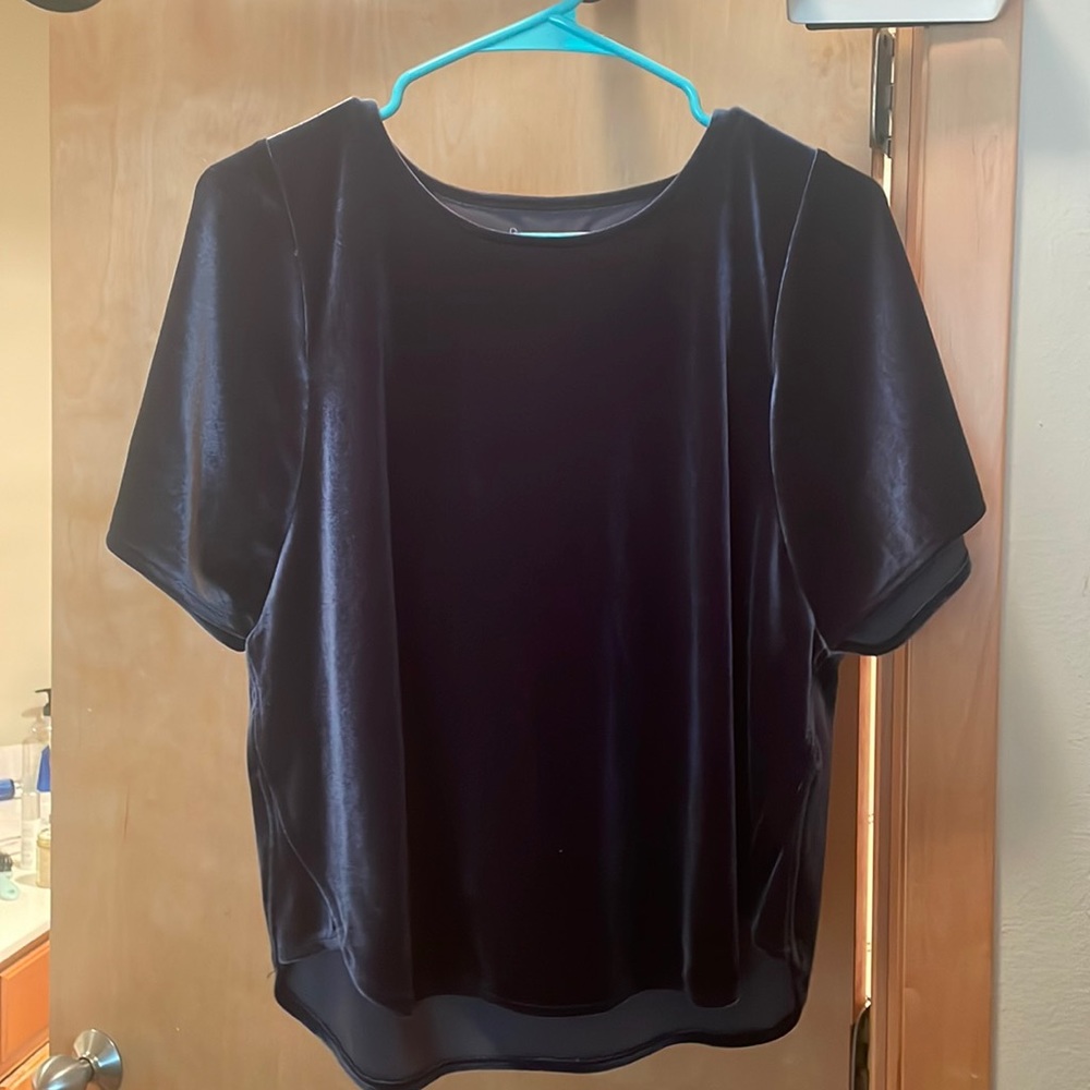 Madewell Blue Velvet Top Size small